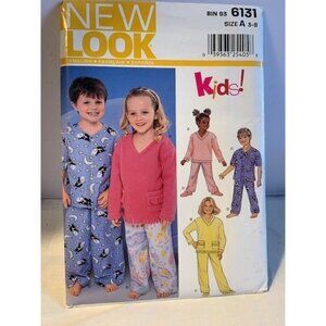 New Look Kids Sleepwear Sewing Pattern Size 3 4 5 6 7 8 Pajamas Style 6131 Uncut